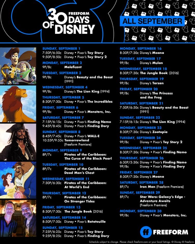 Freeform’s ‘30 Days of Disney’ Programming Schedule FSM Media