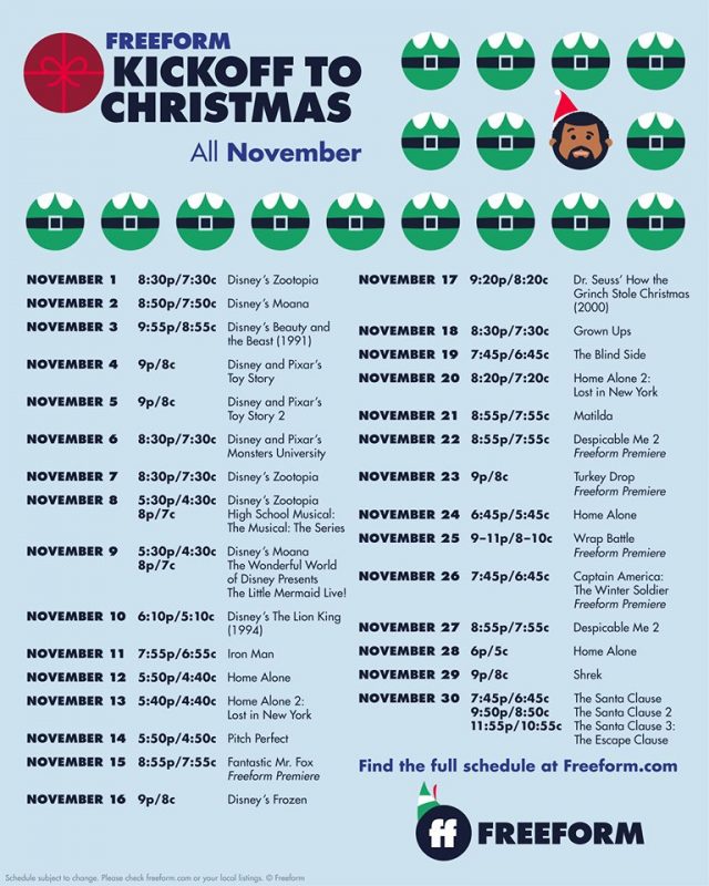 Freeform’s Kickoff to Christmas Schedule 2019 FSM Media